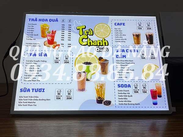 Hộp đèn led menu để bàn
